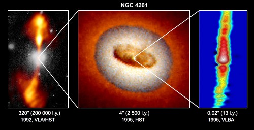 Obří černá díra v jádře galaxie NGC  4261