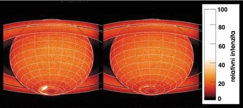 Saturn - polární záře