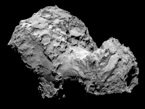 Jádro komety fotografované 3. srpna 2014