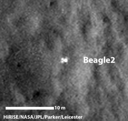 Objev modulu Beagle 2 na povrchu rudé planety