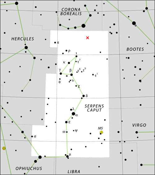 Mapa souhvězdí Hada