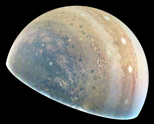 Část jižní polokoule Jupiteru, 19. května 2017 Část jižní polokoule Jupiteru, 19. května 2017