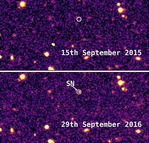 Nejvzdálenější nalezená supernova DES16C2nm,