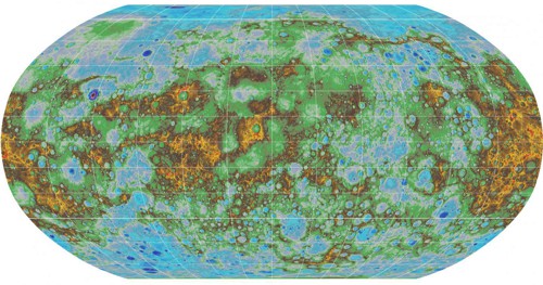 Topografická mapa Merkuru