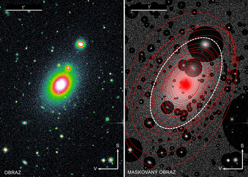 Obraz galaxie Holm 15A na snímku CFHT-MegaPrime