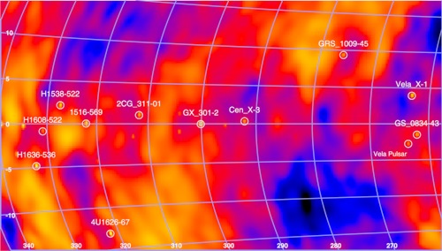 Mapa galaktick roviny v gama oboru