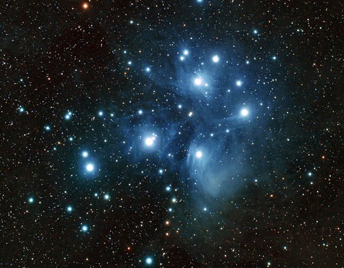 Plejády s reflexními mlhovinami (M 45) Plejády s reflexními mlhovinami (M 45)