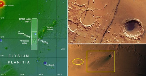 Epicentrum marsotřesení pozorovaného sondou InSight