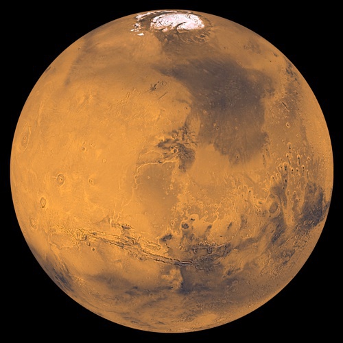 Mars a severní polární čepička na snímku z Vikingu 1 (1998)