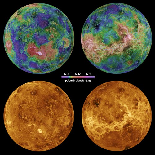 Topografická mapa Venuše