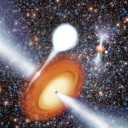 Černá díra v M 22, umělecká představa