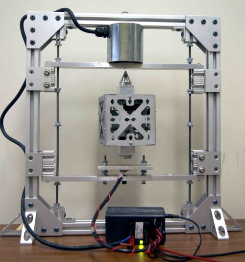 Uspořádání experimentu pro testování prototypu iontového mikromotoru