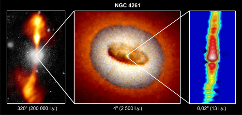 Centrální oblast eliptické rádiové galaxie NGC 4261