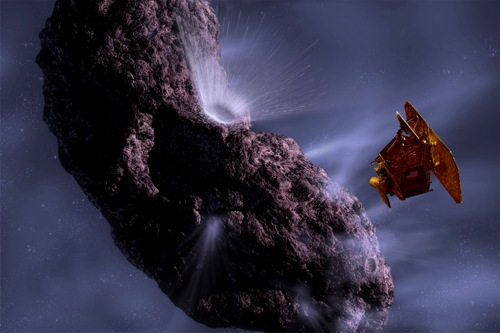 Umělecká vize jádra komety Tempel 1