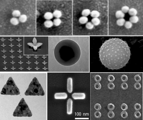 Různé návrhy tvarů nanoantén