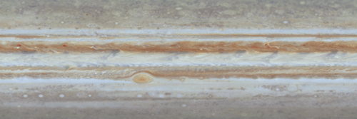 Proudění Jupiterovy oblačnosti zachycené sondou Cassini