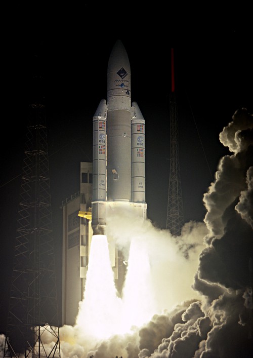 Start nosné rakety Ariane se sondou Rosetta na palubě