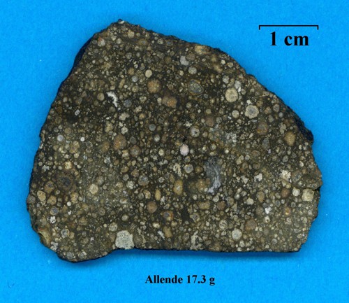 Řez meteoritem Allende