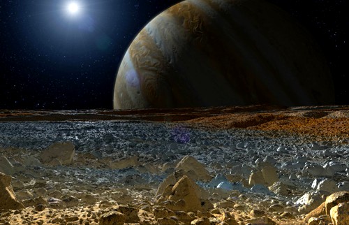 Pohled na Jupiter z Europy