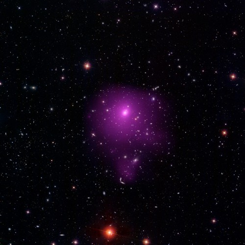 Galaktická kupa Abell 85, kombinace vizuálního a rentgenového oboru