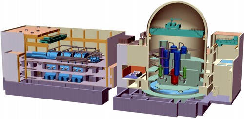 Schéma jaderné elektrárny s reaktorem APWR