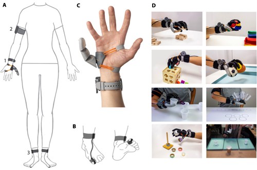 Robotický palec, jeho umístění a ovládání