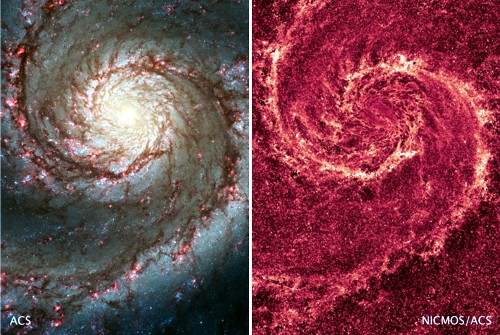 Centrální oblast spirální galaxie Messier 51 v Honících psech