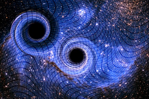 Gravitační vlny kolem dvojice kompaktních objektů