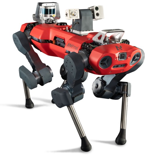 Čtyřnohým robotickým systémem může být například robot ANYmal