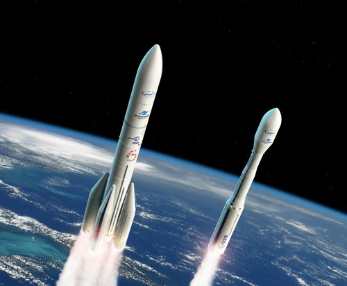 Umělecké ztvárnění Ariane 6 s Vegou-