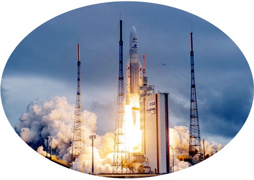 Start rakety Ariane 5, který vynesl do vesmíru Vesmírný dalekohled Jamese Webba