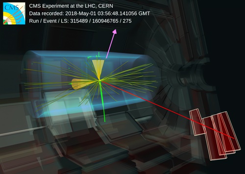 Záchyt toponia na detektoru CMS