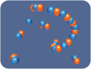 Interagující molekuly ve 3D