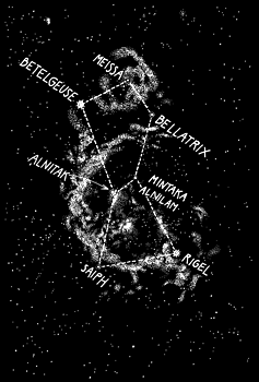 Souhvězdí Orion – s liniemi