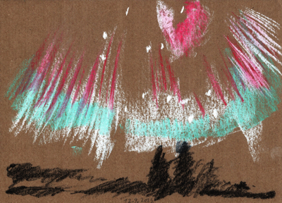 Polární záře 2023, severní Švédsko