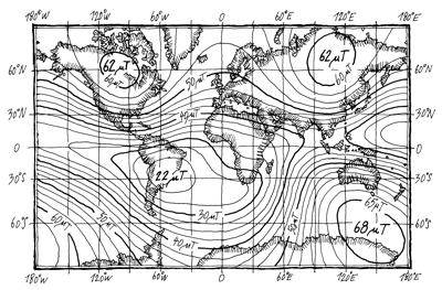 Magnetosféra Země – povrchové magnetické pole
