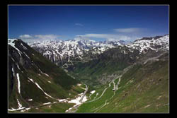 Pohled z Furky na Gletsch