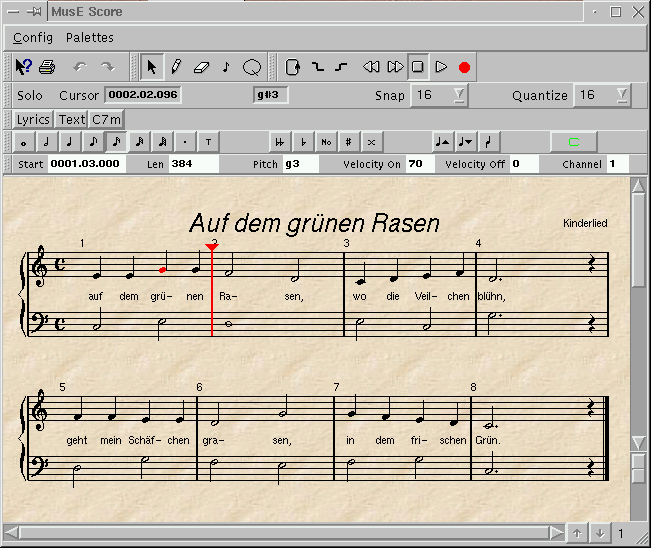 MusE - Paritura